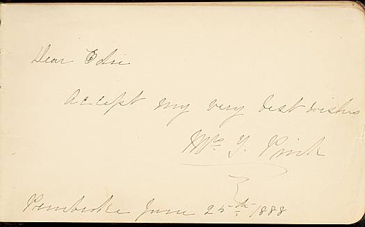 Autograph book, Perth, Ont., 1888 to 1897