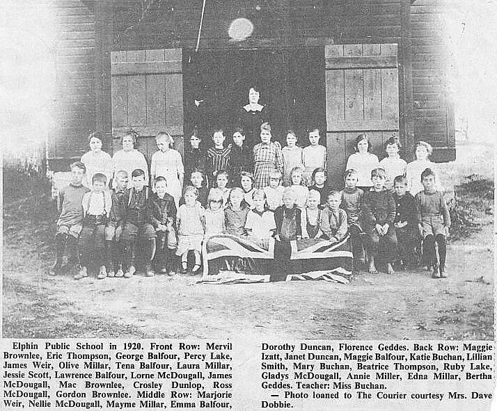 Photograph of a class at Elphin, Ontario, about 1920.