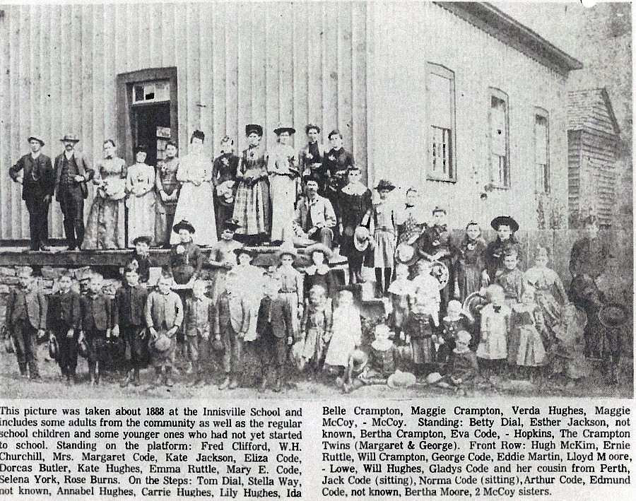 Innisville Ontario school, 1888.