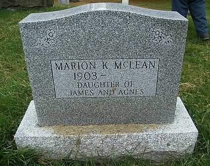 Gravestone of Marion McLean