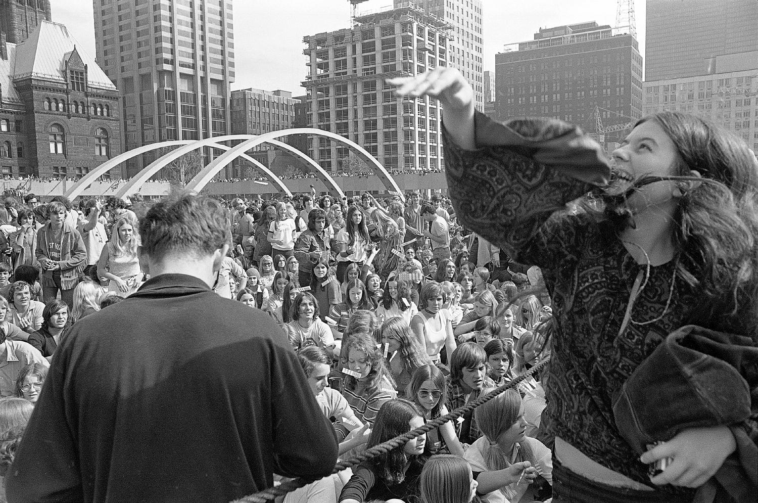 Crowd at Lighthouse Concert at City Hall, Toronto, 1970.